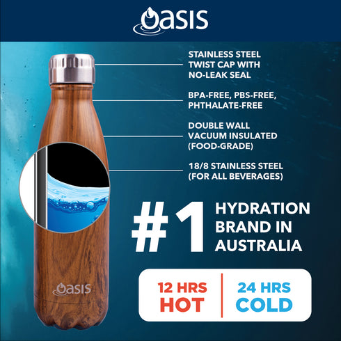 Oasis Stainless Steel Insulated Water Bottle 350ML (Plain)