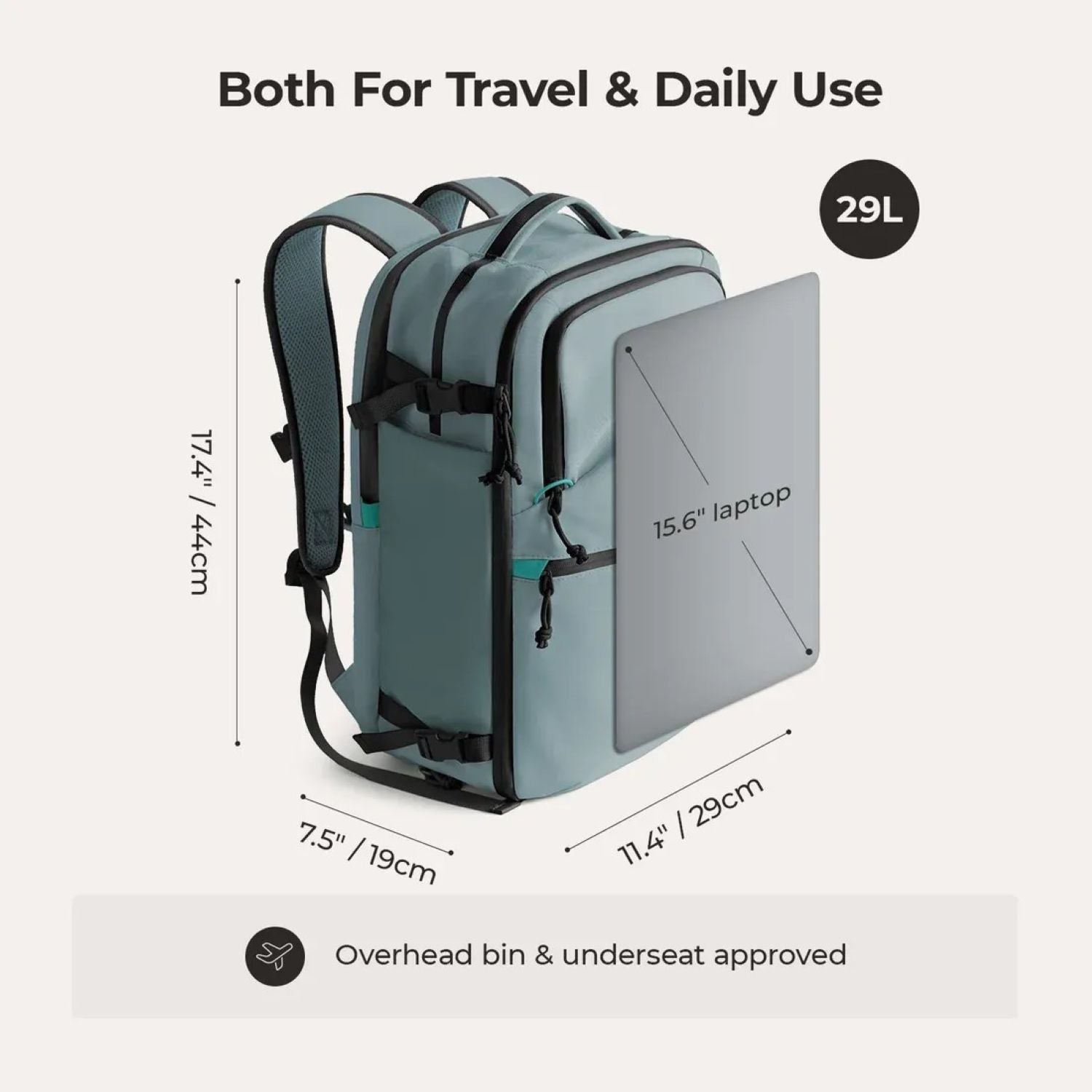 Bagsmart Faro Carry On Travel Backpack Set 29L