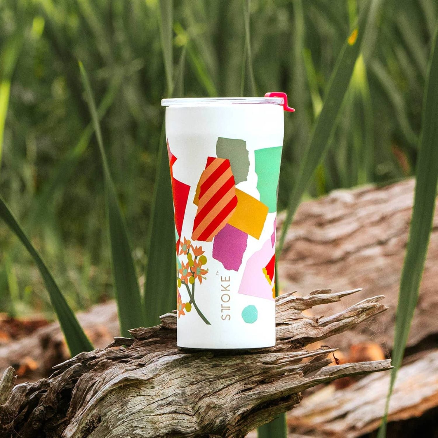 STTOKE Leah Summer Blooms Leakproof Ceramic Insulated Cup