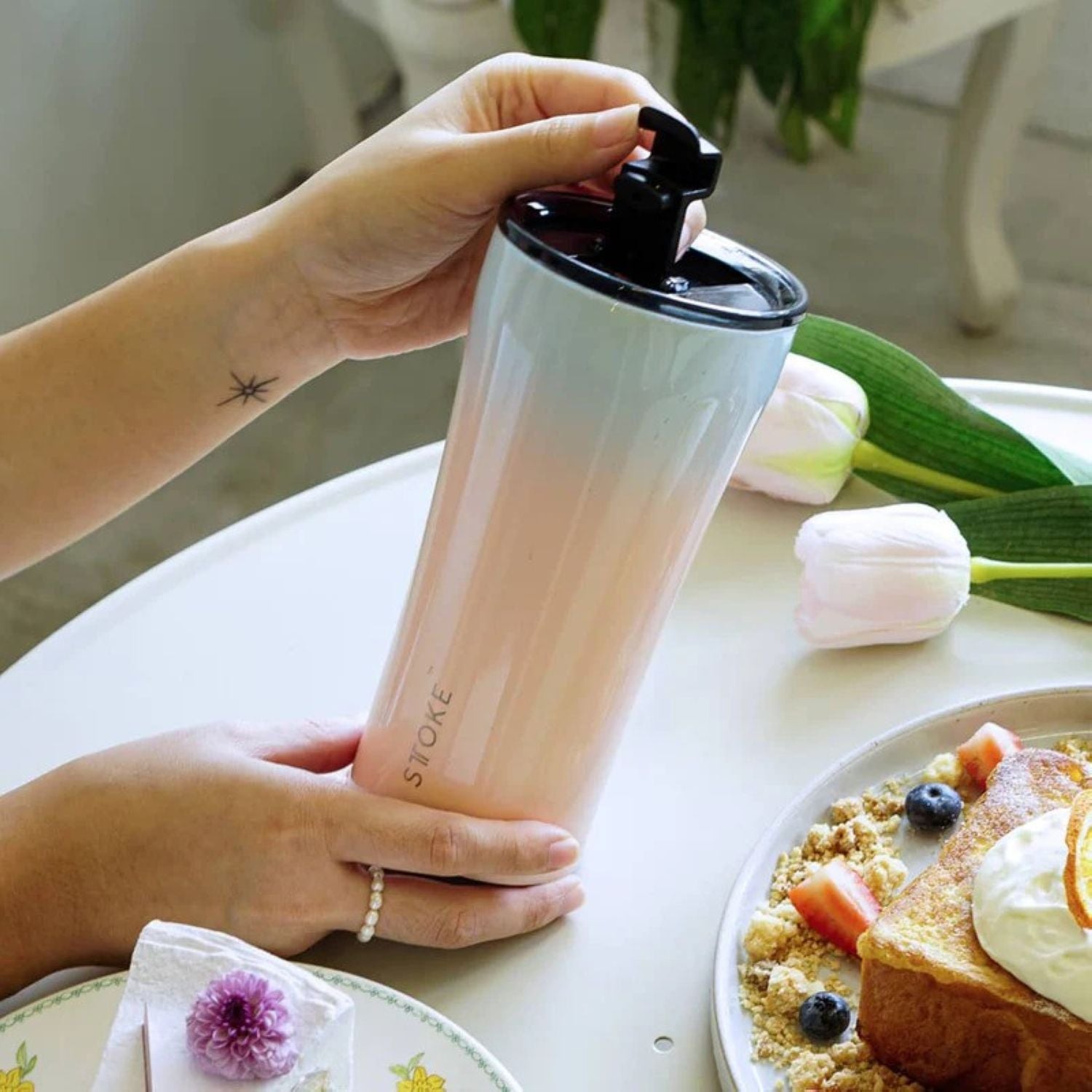 Sttoke Flow Leakproof Ceramic Insulated Cup 12oz