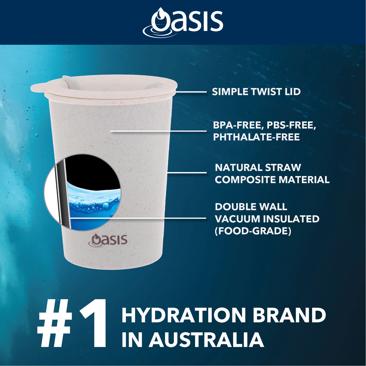 Oasis Insulated Eco Cup 300ML
