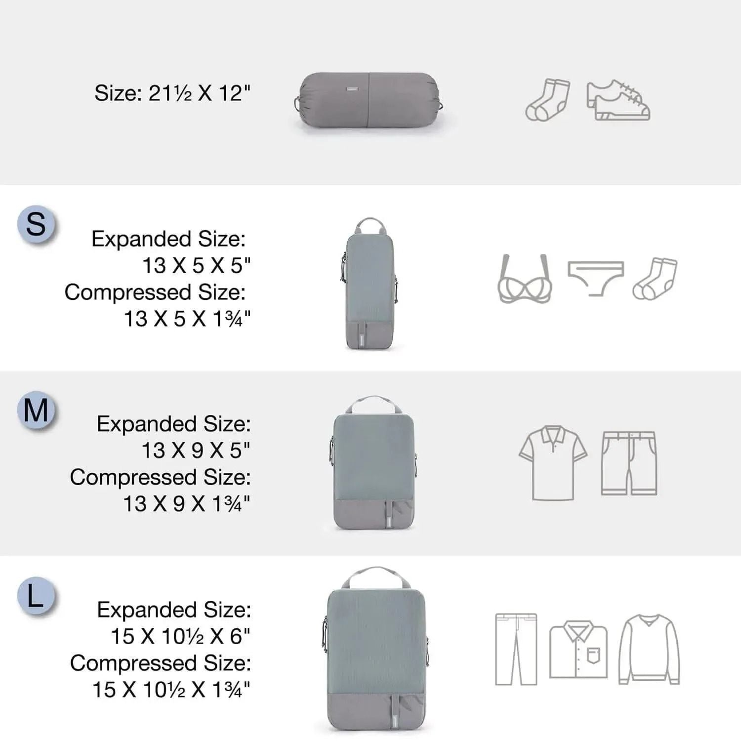 Bagsmart 6-In-1 Compression Packing Cubes