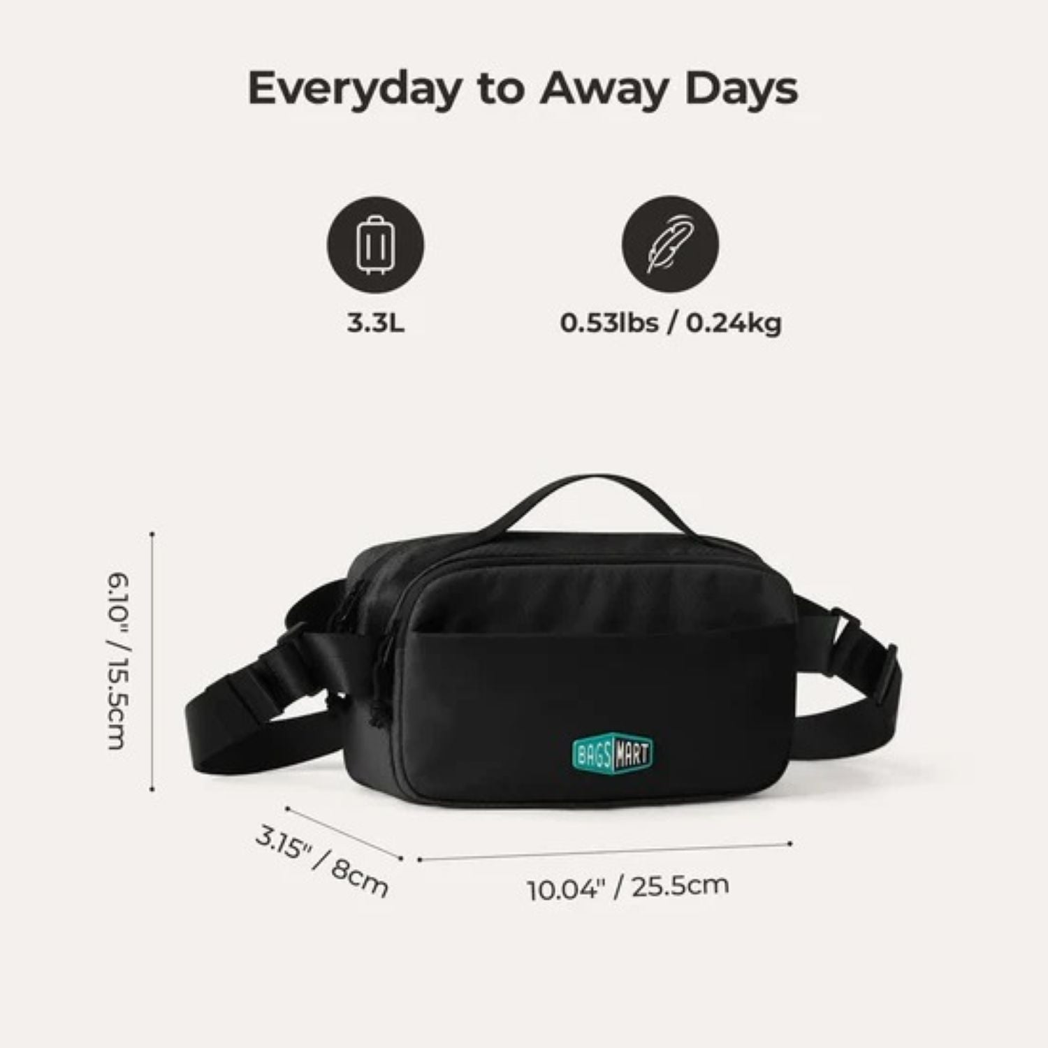 Bagsmart Blast Travel Sling Bag 3.3L