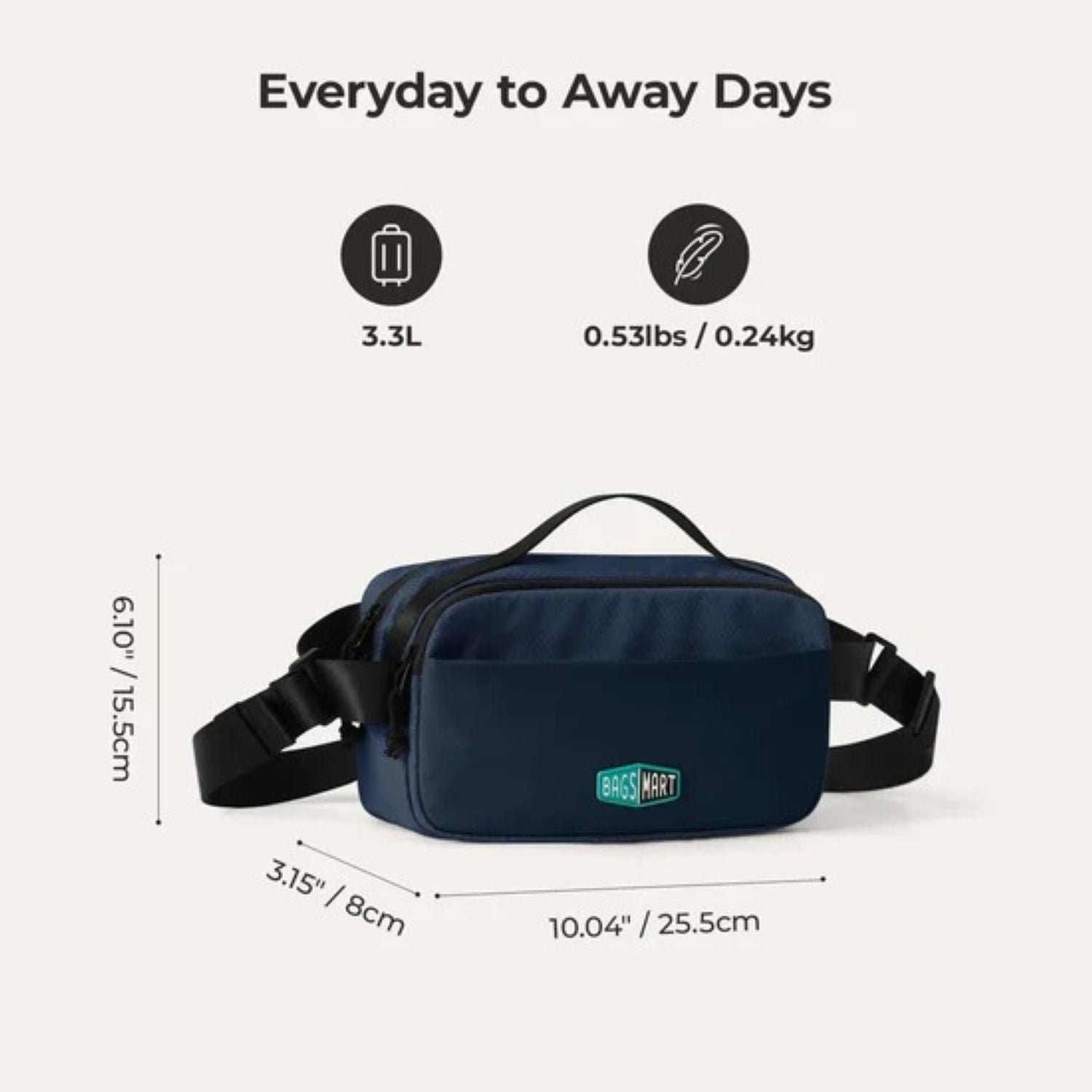 Bagsmart Blast Travel Sling Bag 3.3L