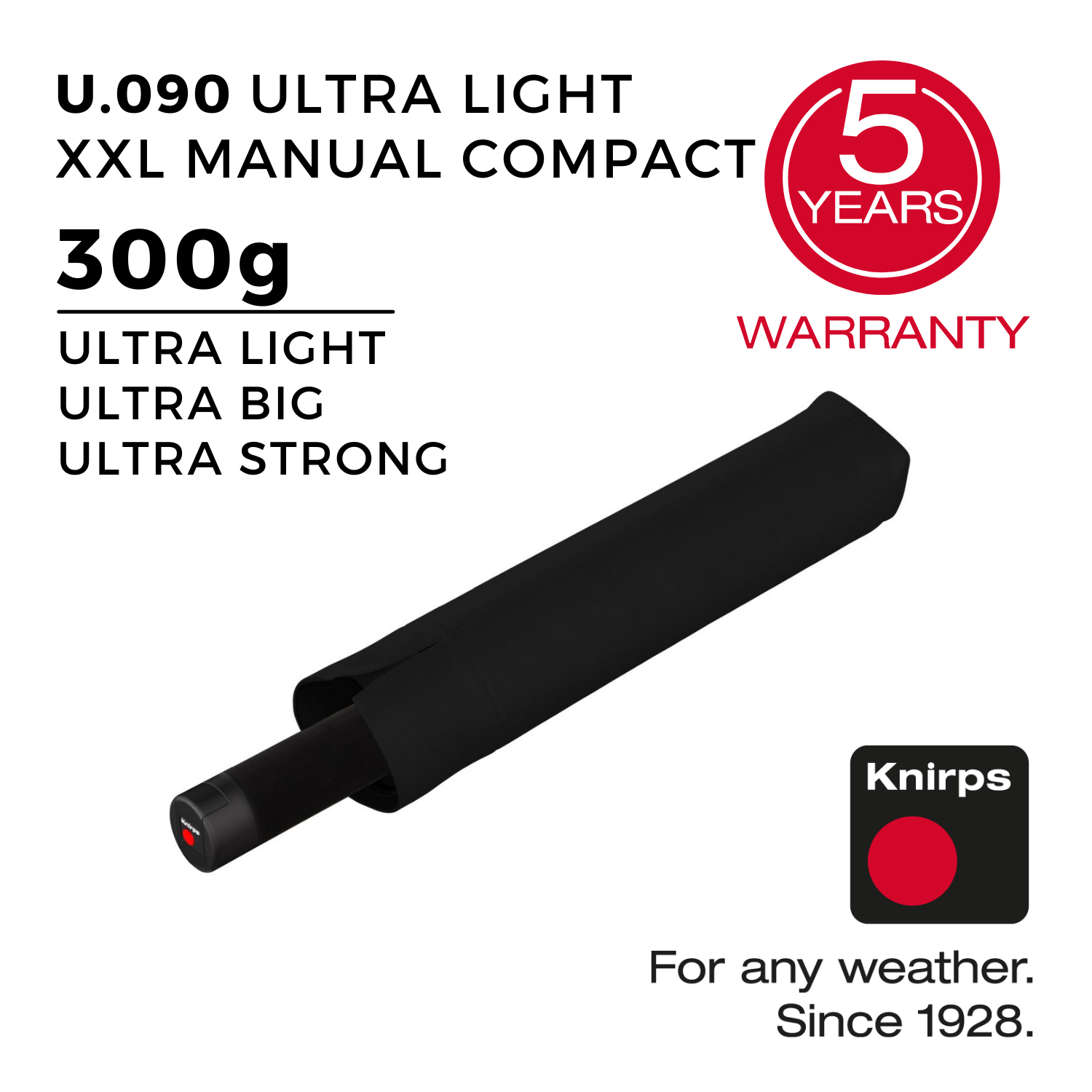 Knirps U.090 Ultralight XXL Manual Compact Umbrella
