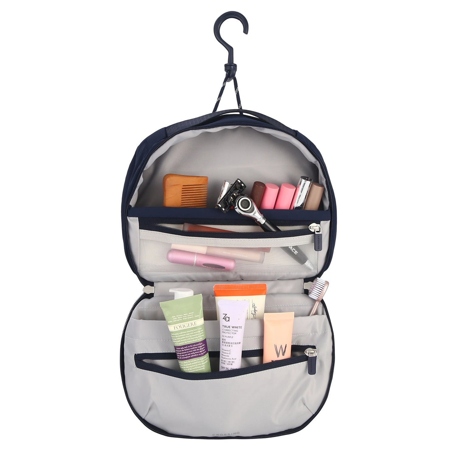 Crossing Nylon Checked Hanging Toiletry Bag Pro