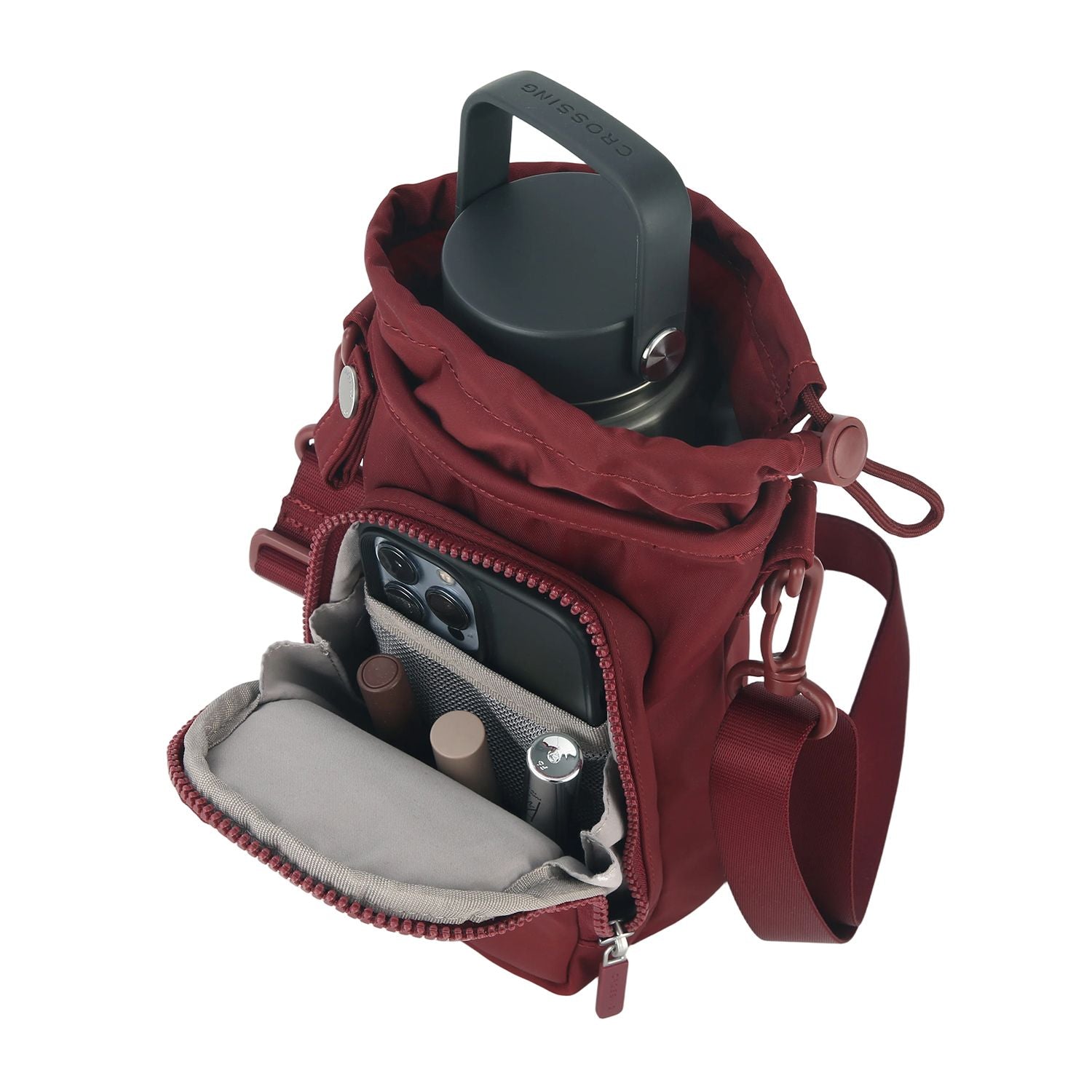 Crossing Water Bottle Crossbody Bag With Front Pocket 2L V2