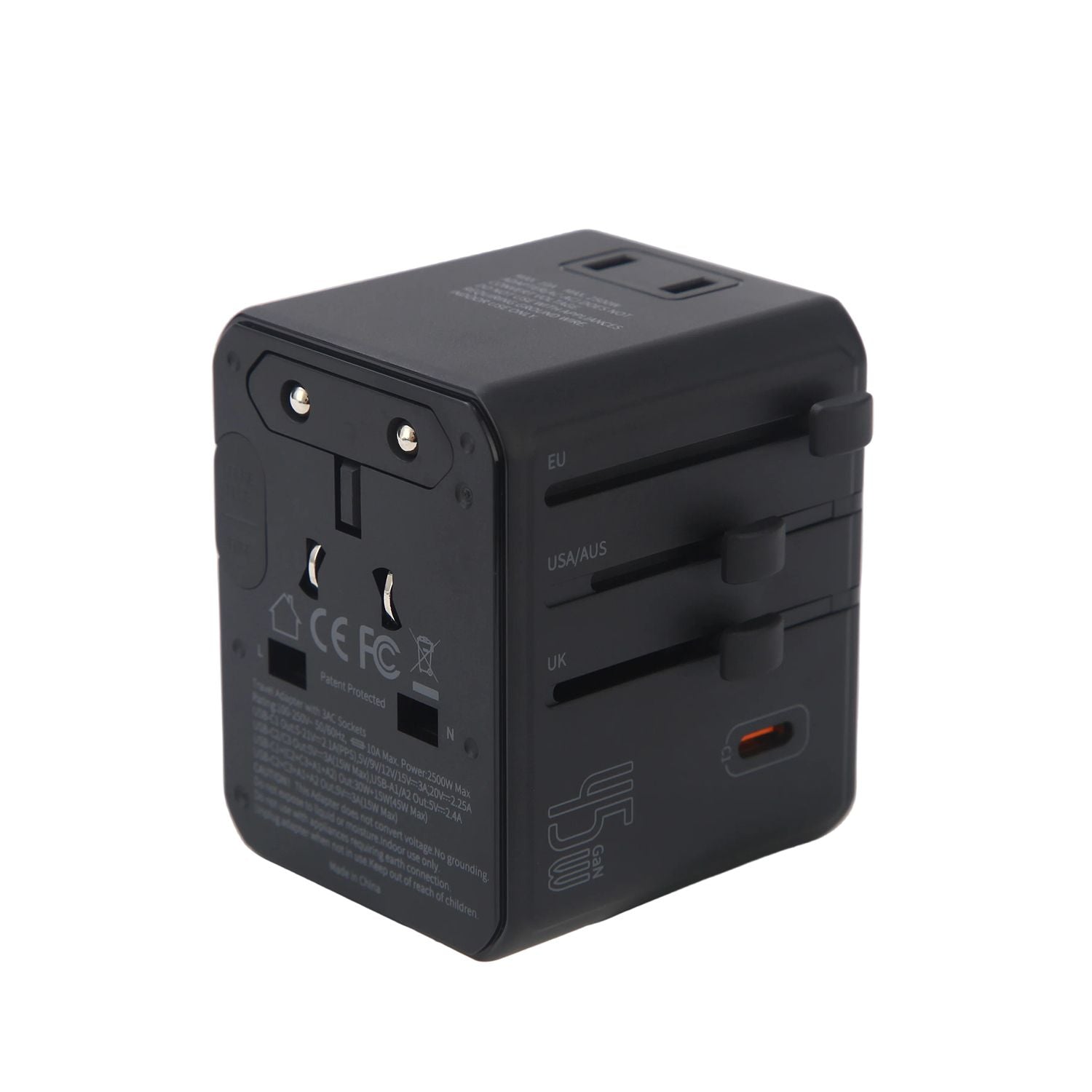Crossing World Travel Adaptor 45W V2 With 3 USB-C + 2 USB-A