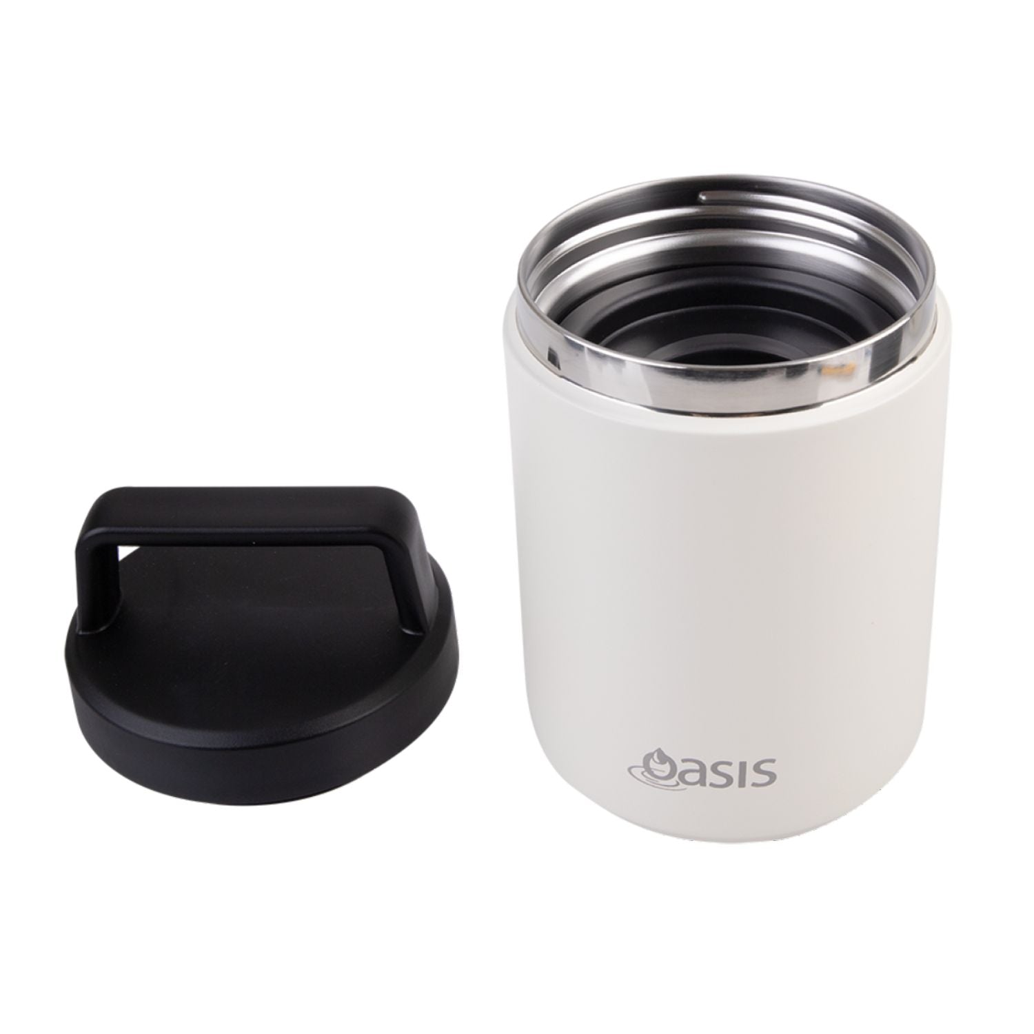 Oasis Stainless Steel Insulated Dual Compartment Food Flask with Handle 480ML
