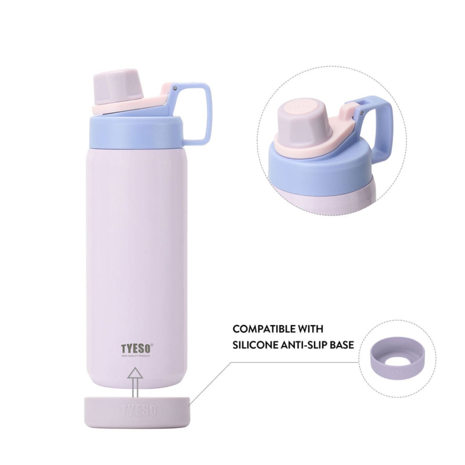 Tyeso Fizz S/S Vacuum Insulated Bottle With Handle 600ML