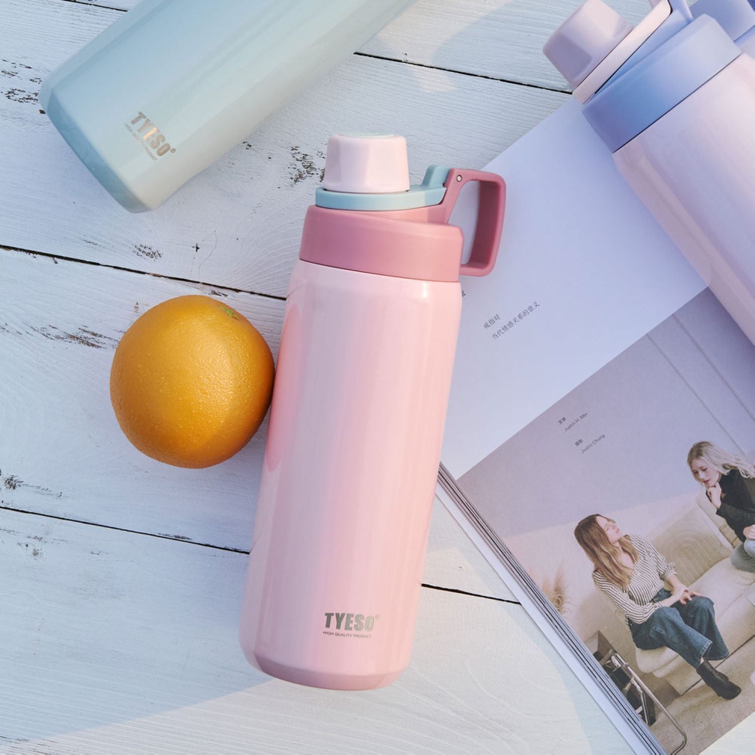 Tyeso Fizz S/S Vacuum Insulated Bottle With Handle 900ML