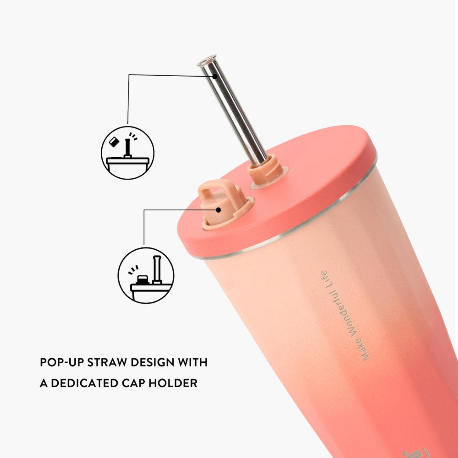 Tyeso Flaire 2.0 Retractable Straw S/S Vacuum Insulated Tumbler 600ML