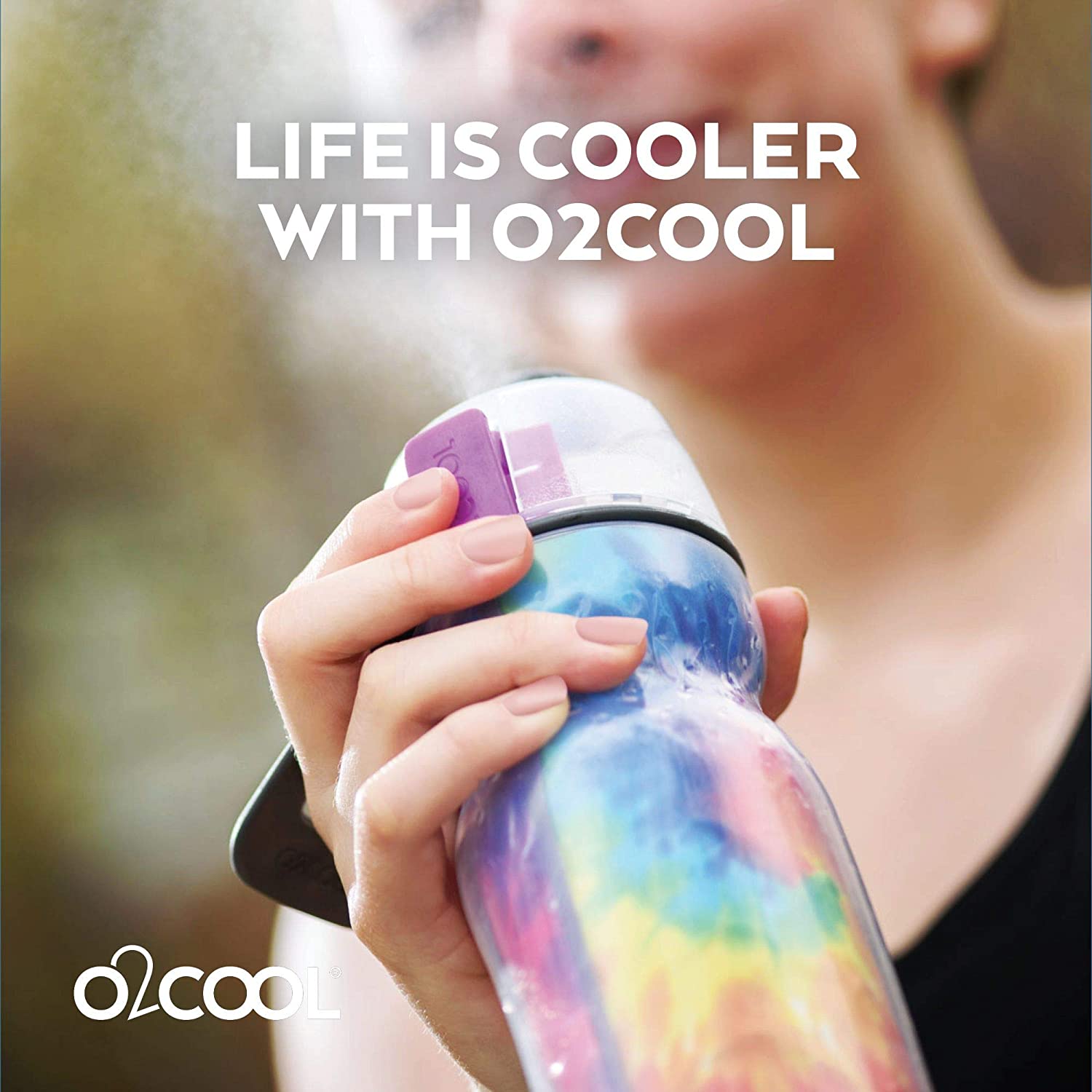 O2COOL Arctic Squeeze Mist 'N Sip Insulated Water Bottle 20oz