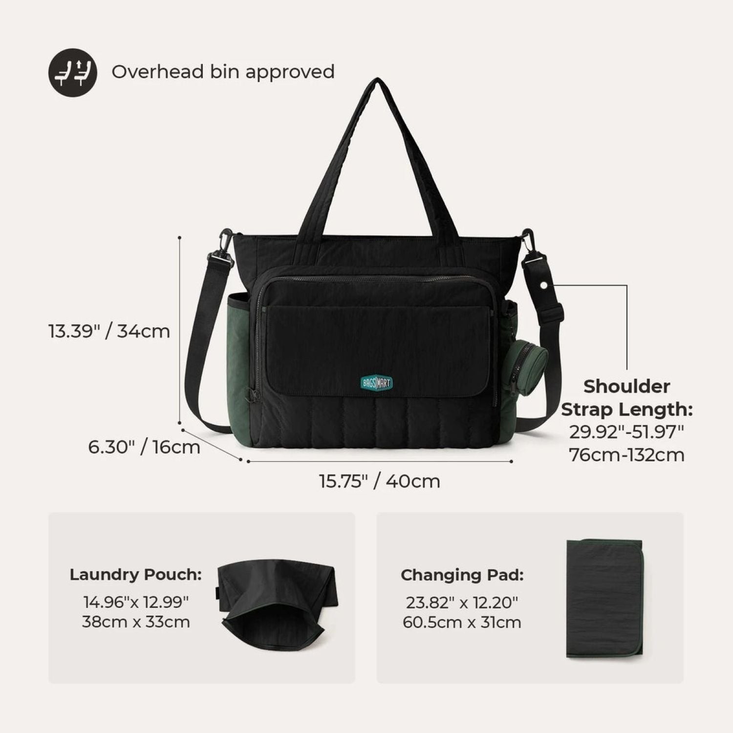 Bagsmart Paz Diaper Tote 25L