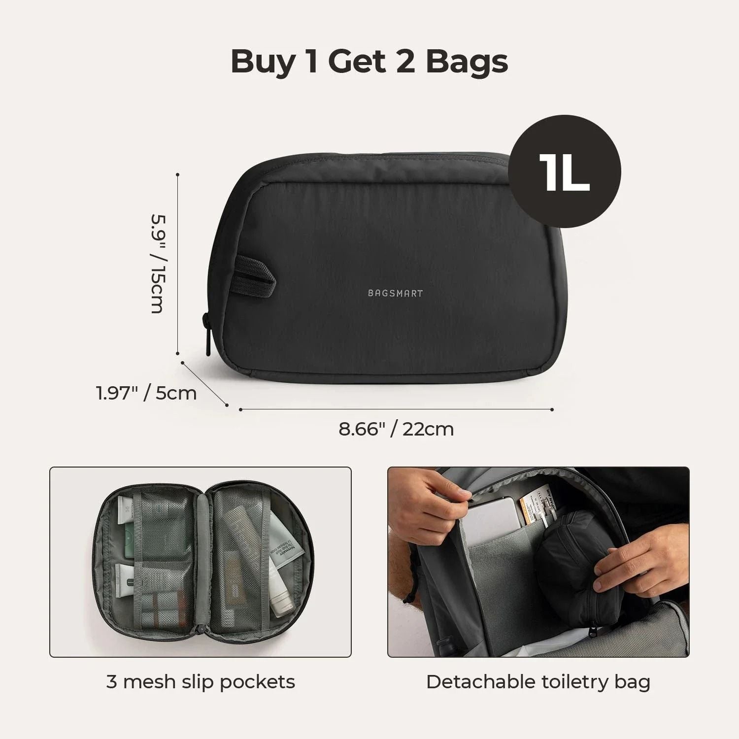 Bagsmart Soar 180° Open Clamshell Travel Backpack 25L Set