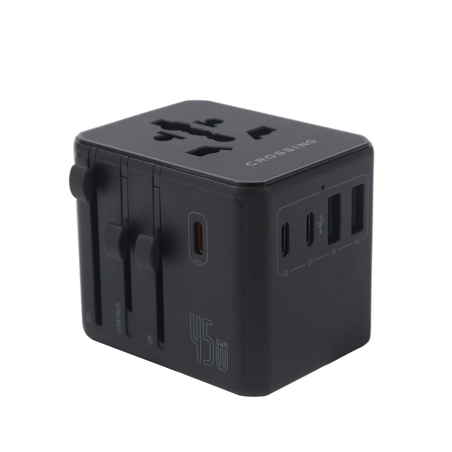 Crossing World Travel Adaptor 45W V2 With  3 USB-C + 2 USB-A