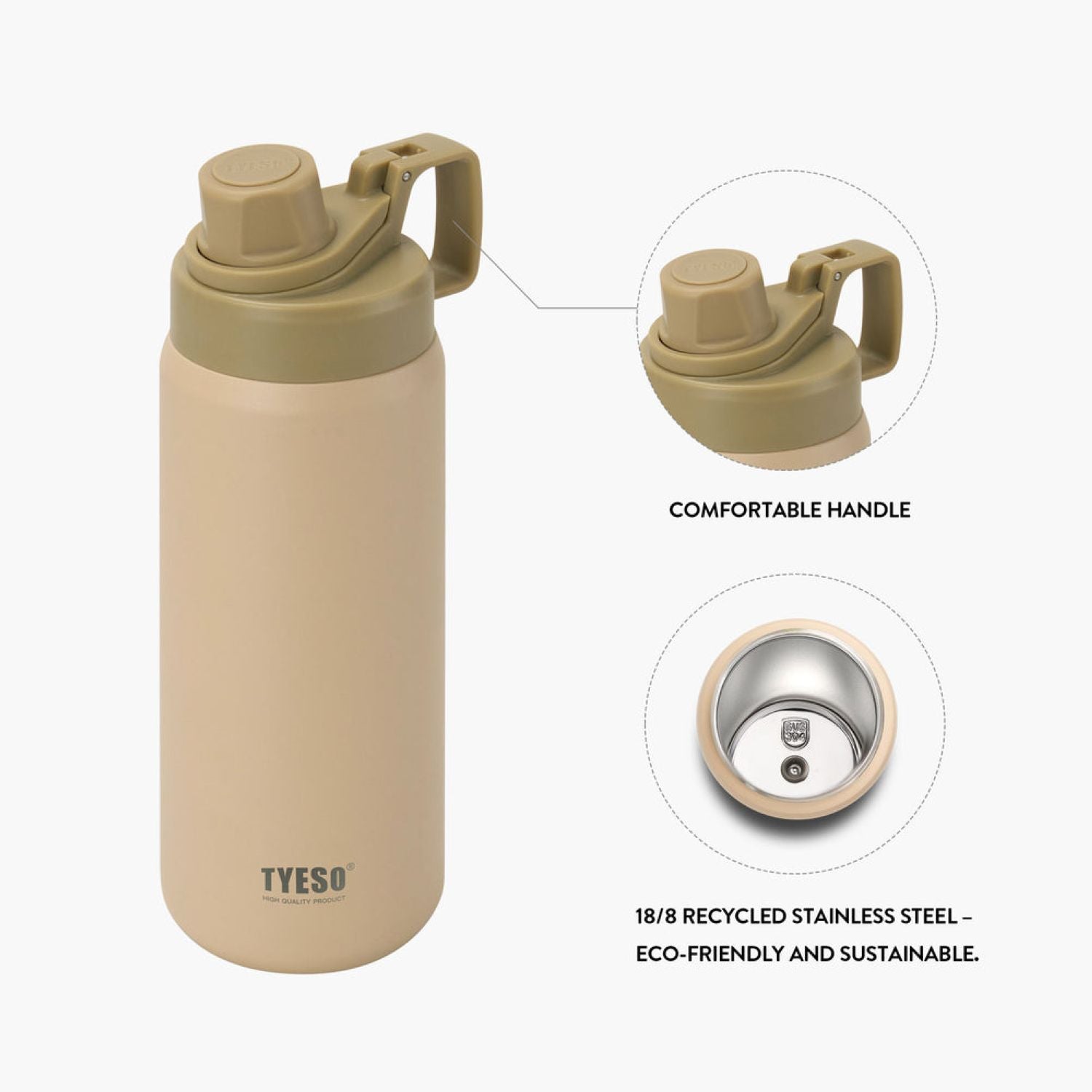 Tyeso Fizz Haze S/S Vacuum Insulated Bottle With Handle 1200ML