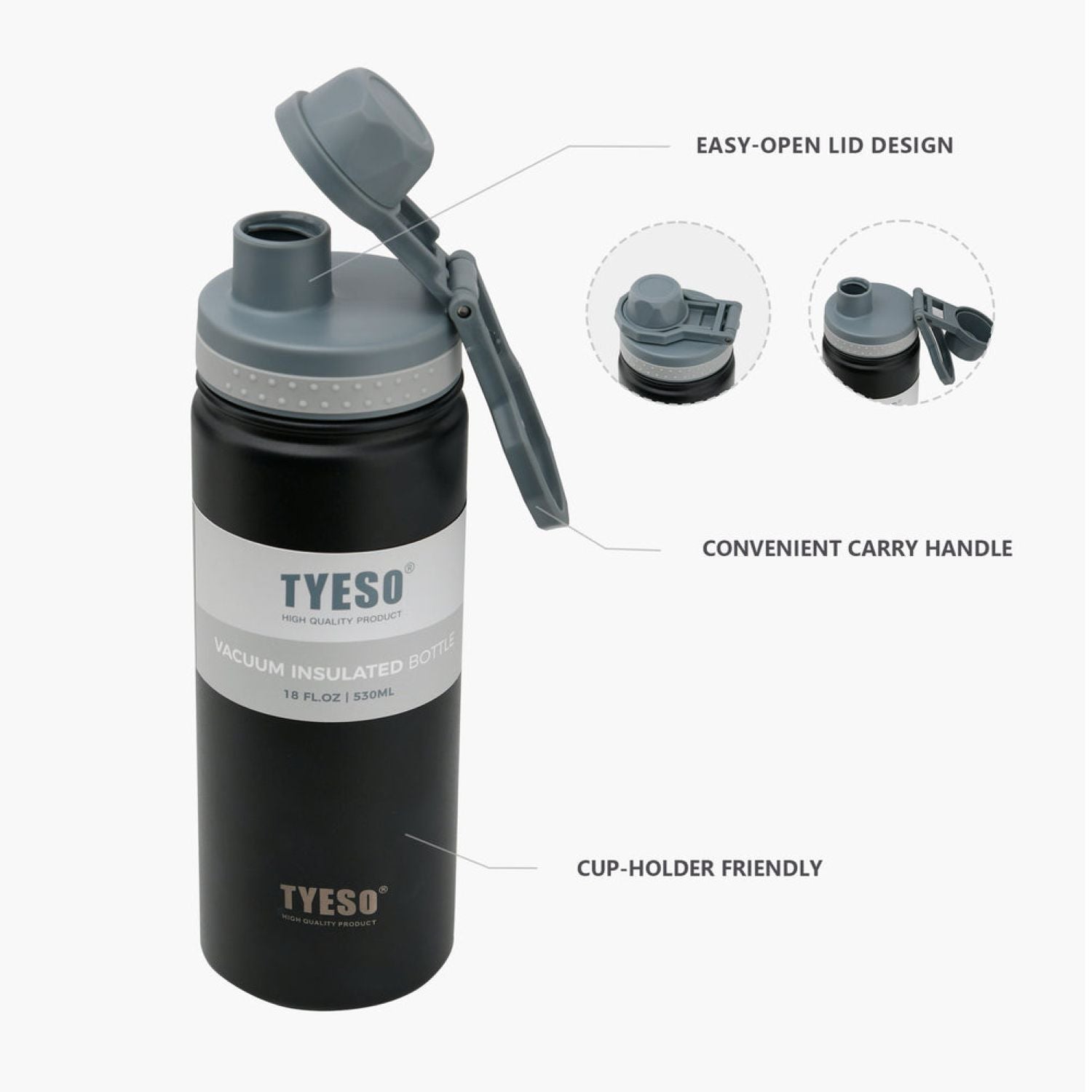 Tyeso Revive (Matte) S/S Vacuum Insulated Bottle With Handle 750ML